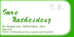 imre matheidesz business card